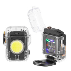 Ліхтар MULTIFUNCTIONAL D52-2-COB black, Li-Ion акумулятор, індикація заряду, запальничка, ЗП Type-C, Box