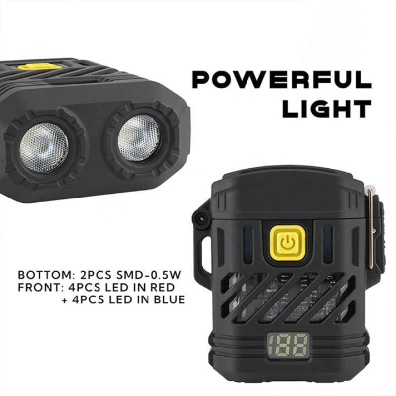 Фонарь MULTIFUNCTIONAL D53-2LED, Li-Ion аккум., индикация заряда, зажигалка, ЗУ Type-C, Box оптом в Украине