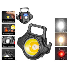 Ліхтар MULTIFUNCTIONAL W5133-COB ULTRA (white+yellow+red), Li-Ion акум., ЗУ Type-C, відкривачка, магніт, карабін