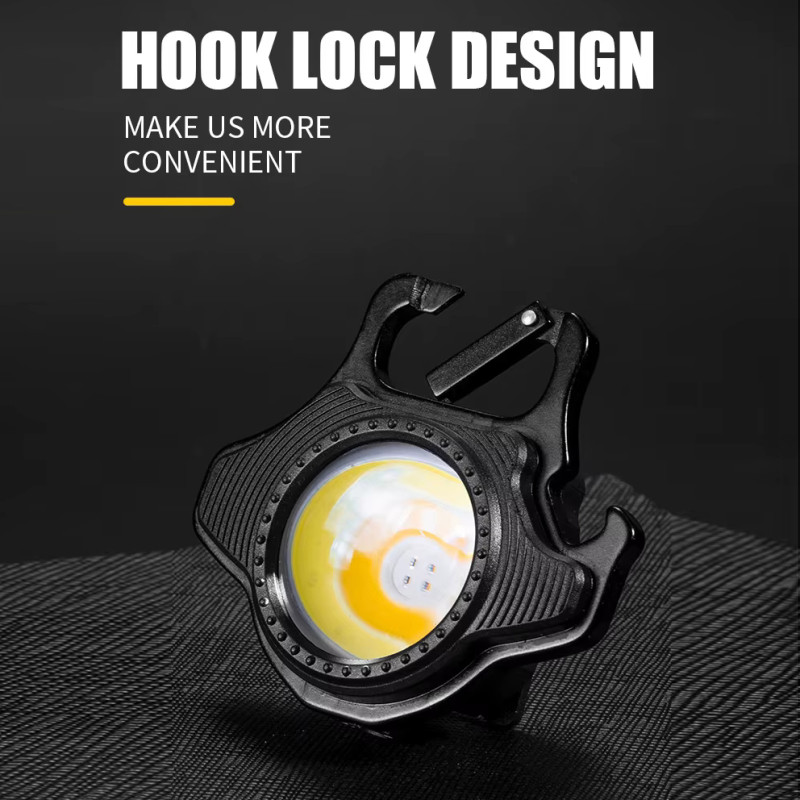 Ліхтар MULTIFUNCTIONAL W5133-COB ULTRA (white+yellow+red), Li-Ion акум., ЗУ Type-C, відкривачка, магніт, карабін