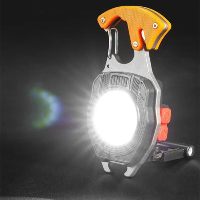Ліхтар MULTIFUNCTIONAL W5147/LL-202-COB (white+yellow+red), multitool, Li-Ion акумулятор, магніт, карабін, викрутка, запальничка