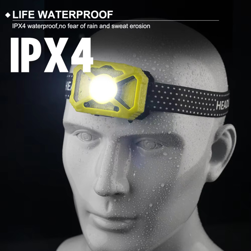 Ліхтар налобний 2323-P50+SMD+COB(white+red), Motion Sensor, Li-Ion акумулятор, ЗУ Type-C