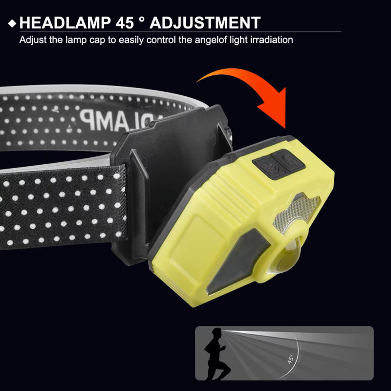 Ліхтар налобний 2323-P50+SMD+COB(white+red), Motion Sensor, Li-Ion акумулятор, ЗУ Type-C