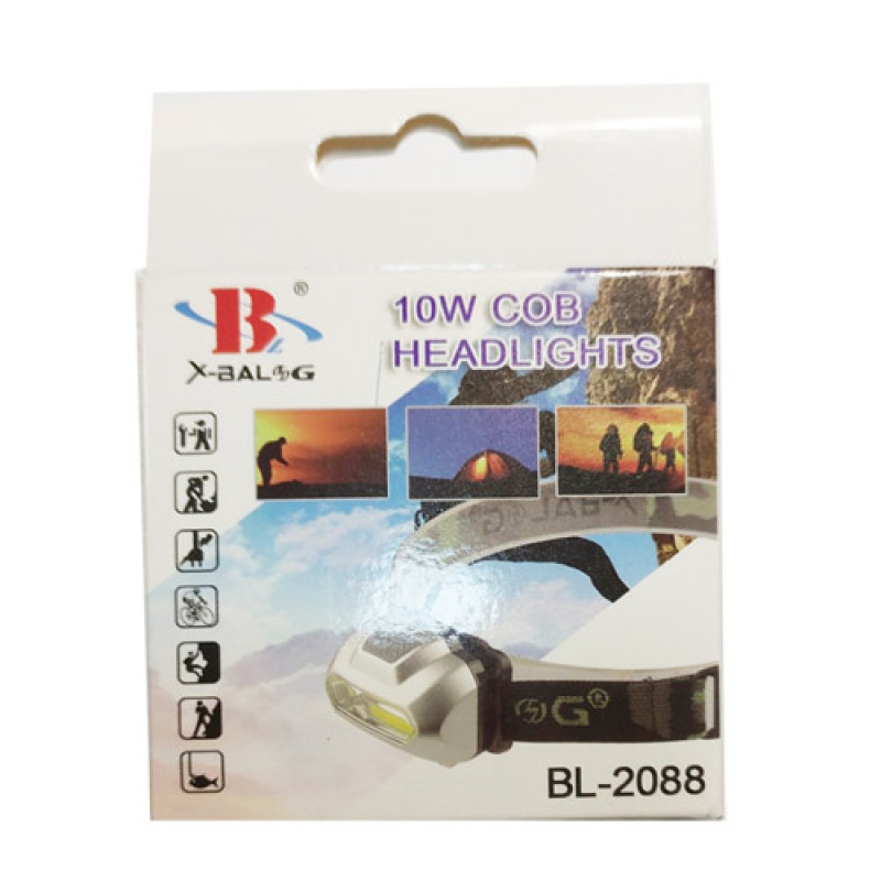 Ліхтар налобний BL-2088/907-COB, 10W, 3×AAA