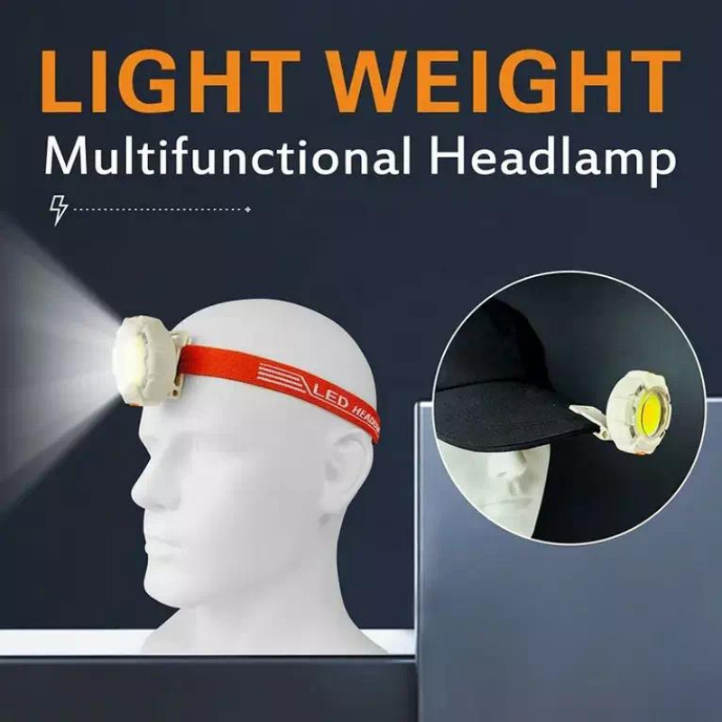 Фонарь налобный CY-2026-B-COB+2LED(red)+2LED(blue), Li-Ion аккумулятор, ЗУ Type-C, Box оптом в Украине