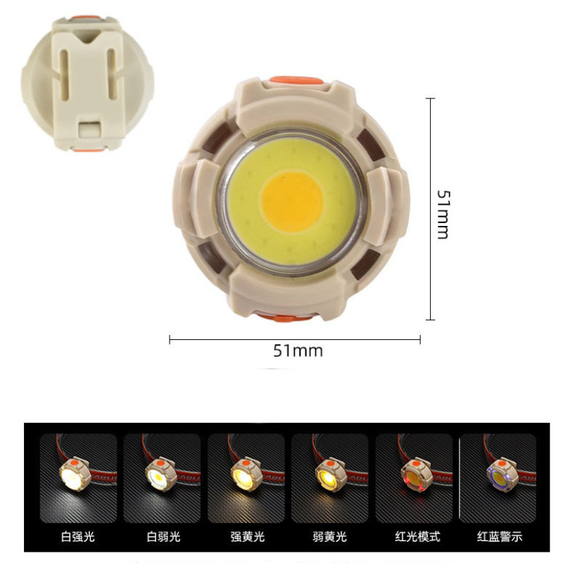 Ліхтар налобний CY-2026-C-COB(white+yellow)+2LED(red)+2LED(blue), Li-Ion аккумулятор, ЗУ Type-C