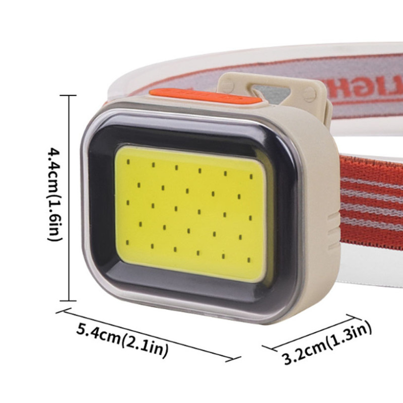 Ліхтар налобний CY-2027-B-COB(white+red), Li-Ion акумулятор, ЗП Type-C