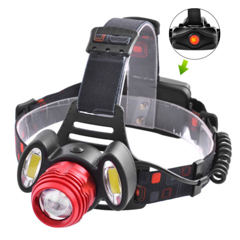 Ліхтар налобний Police 2117-T6+2COB, 2x18650, zoom, ЗУ microUSB, Box