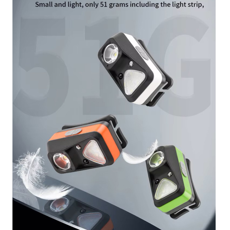 Ліхтар налобний W-18-XPG+6SMD(white+red), Motion Sensor, 1x14500, ЗУ Type-C