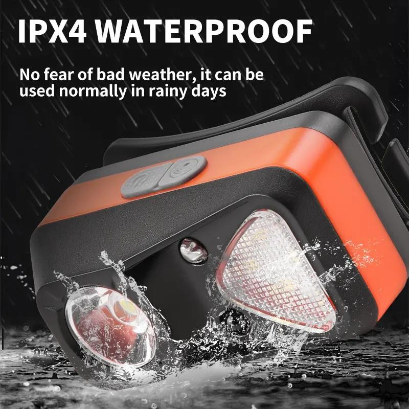 Ліхтар налобний W-18-XPG+6SMD(white+red), Motion Sensor, 1x14500, ЗУ Type-C