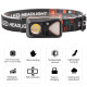 Ліхтар налобний W-18-XPG+6SMD(white+red), Motion Sensor, 1x14500, ЗУ Type-C