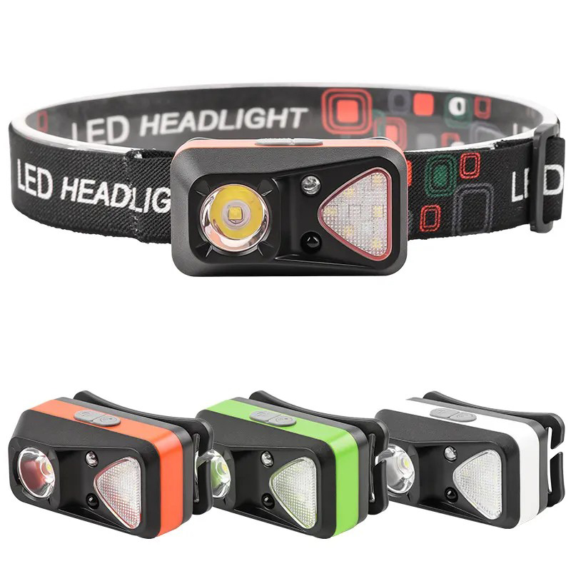 Ліхтар налобний W-18-XPG+6SMD(white+red), Motion Sensor, 1x14500, ЗУ Type-C