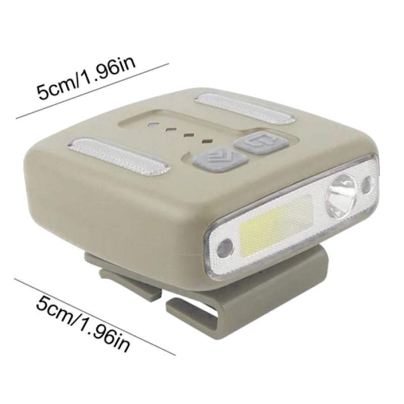 Ліхтар налобний W6129-XPE+COB+8RGB, Motion Sensor, Li-Ion акумулятора, індикація заряду, кліпса, ЗП Type-C, чохол