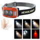 Ліхтар налобний WH-0218-XPG(white+yellow)+SMD(red), Motion Sensor, Li-Ion акумулятор, ЗУ Type-C