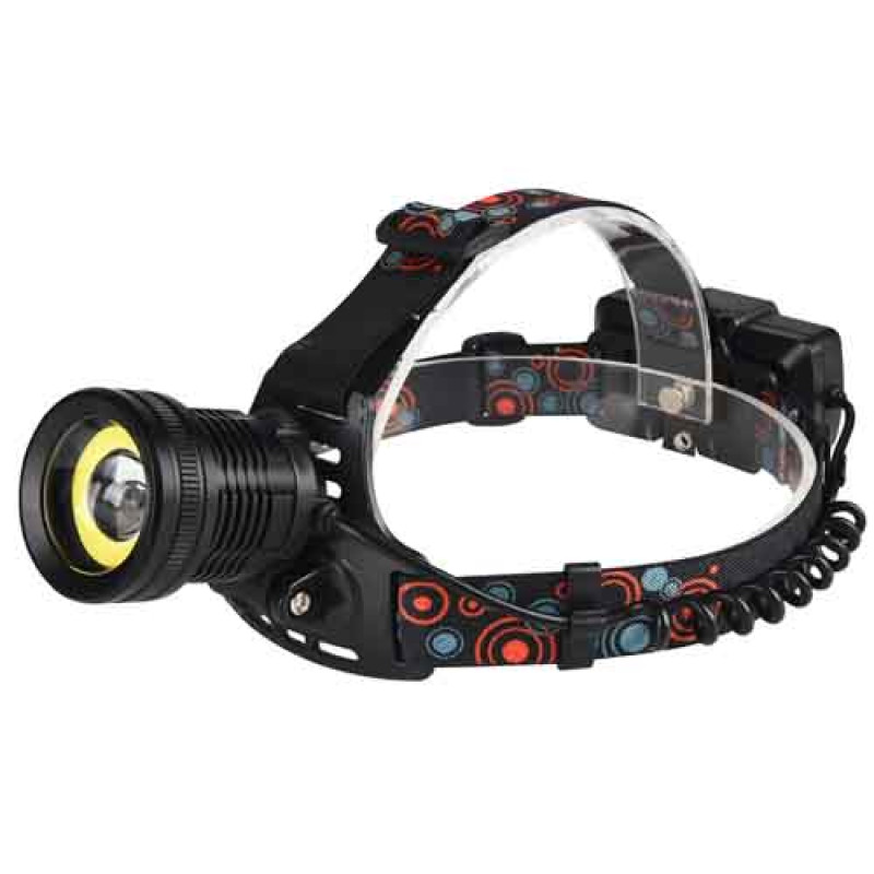 Ліхтар налобний XQ-172-T6+COB, 2x18650, zoom, ЗУ microUSB, Box