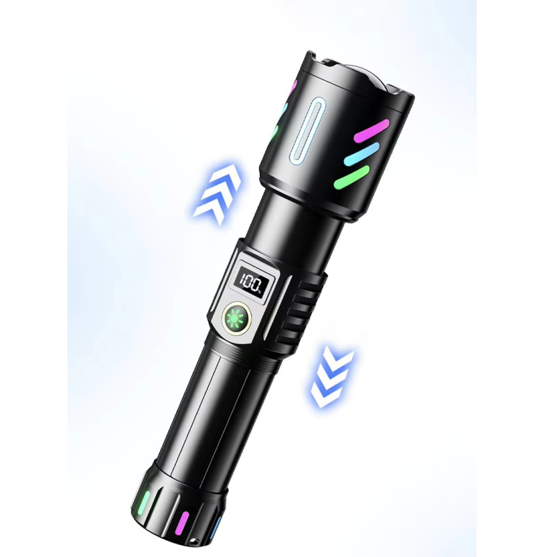 Ліхтар NIGHT VISION FLUORESCENCE 1143-WHITE LASER LED PM10-TG, 1×26650, Power bank, ЗУ Type-C, zoom