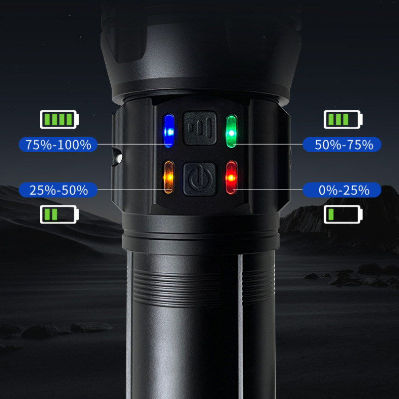 Ліхтар NIGHT VISION FLUORESCENCE AK177-1 WHITE LASER LED PM60-TG, 4х18650, power bank, індикація заряду, ЗУ Type-C, zoom, 5 фільтрів