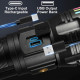 Ліхтар NIGHT VISION FLUORESCENCE AK177-WHITE LASER LED PM60-TG, 8x18650 3.7V, Power Bank, ЗУ Type-C, zoom, 5 фільтрів