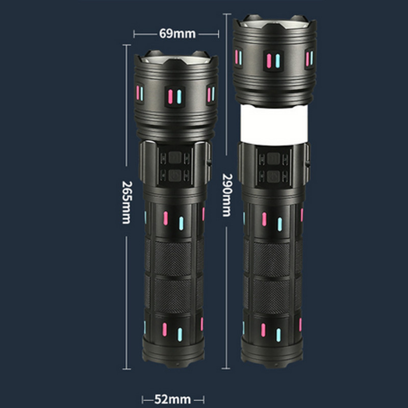 Фонарь NIGHT VISION FLUORESCENCE AK178-WHITE LASER LED PM60-TG+COB, 8x18650 3.7V, power bank, ЗУ Type-C, zoom, 5 фильтров оптом в Украине