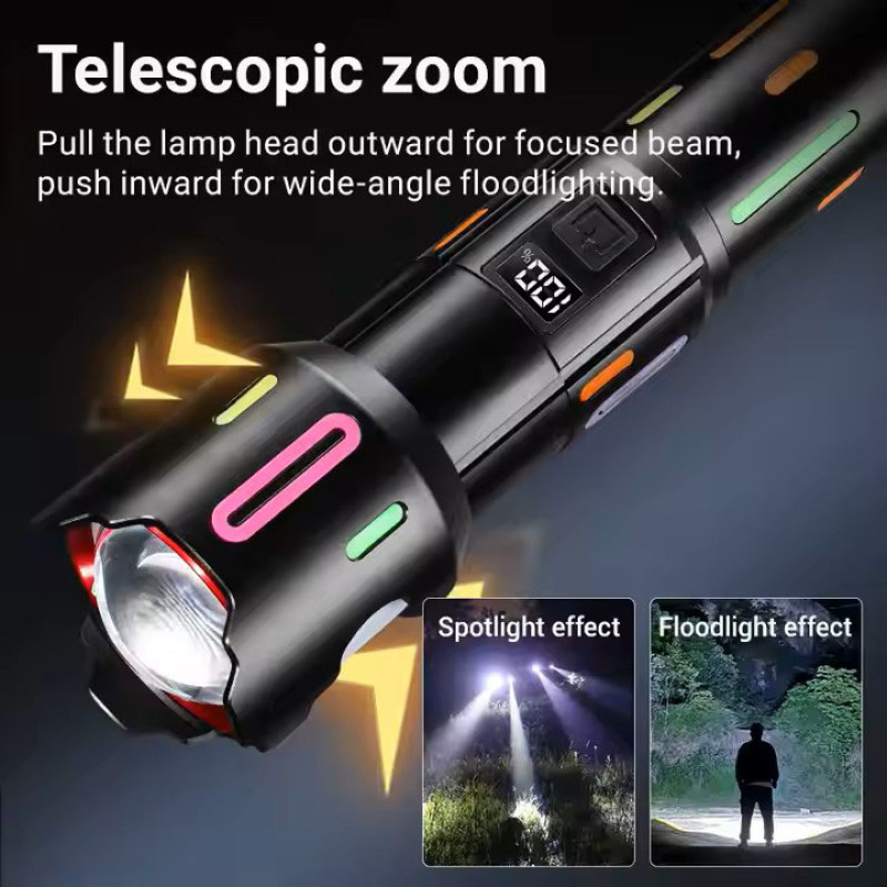 Ліхтар NIGHT VISION FLUORESCENCE BL-2405-TG, 1x26650, power bank, індикація заряду, ЗУ Type-C, zoom