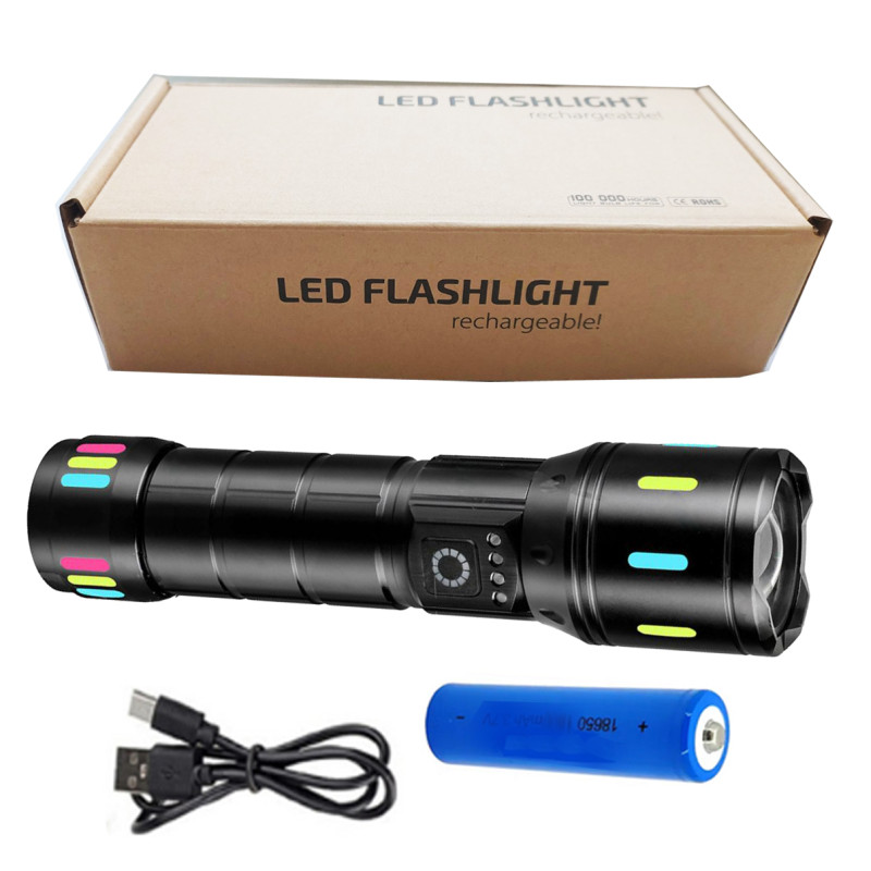 Ліхтар NIGHT VISION FLUORESCENCE CA171-D 1 РЕЖИМ WHITE LASER LED PM10-TG, індикація заряду, 1x18650/3xAAA, ЗУ Type-C, zoom, Box