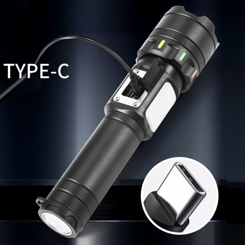 Ліхтар NIGHT VISION FLUORESCENCE CB-A282-TG+COB, Li-Ion аккум., power bank, ЗУ Type-C, магніт, zoom, Box
