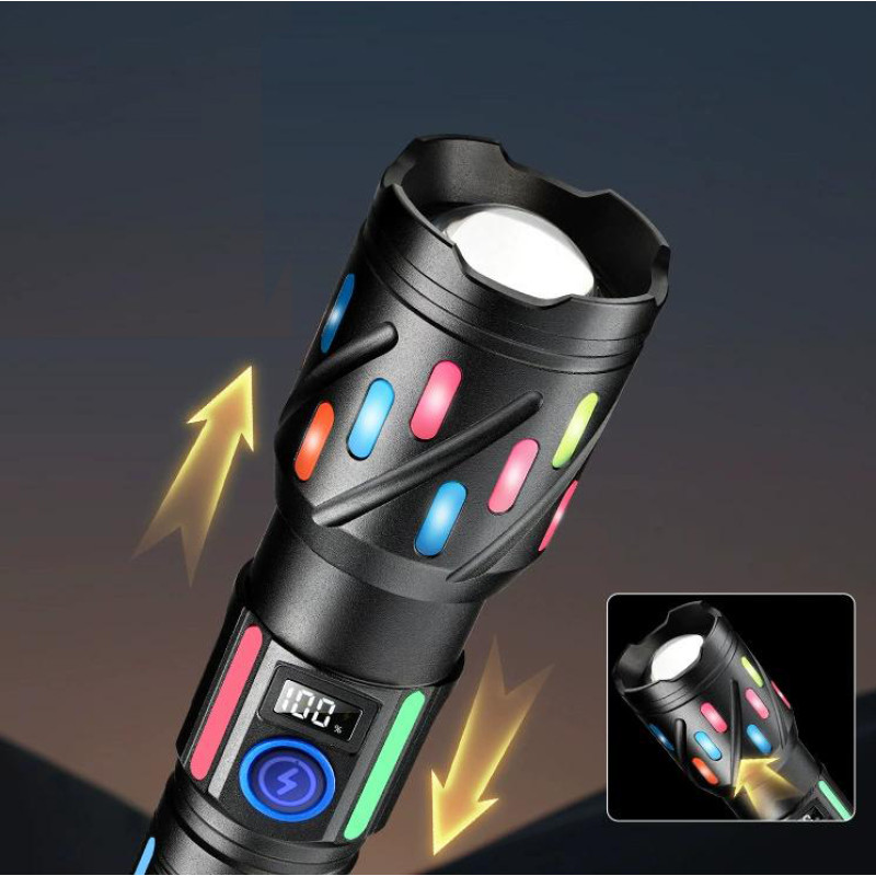 Ліхтар NIGHT VISION FLUORESCENCE CB-G706-TG, 1x26650, power bank, ЗУ Type-C, zoom, Box