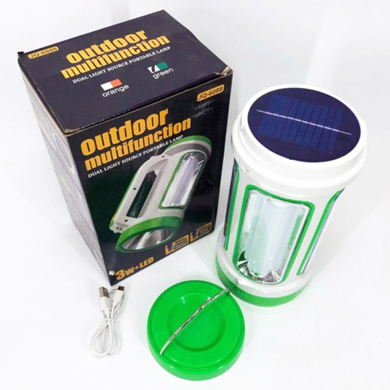 Ліхтар переносний 6088-LED+COB, power bank, Li-Ion акум., сонячна батарея,, ЗУ microUSB, Box