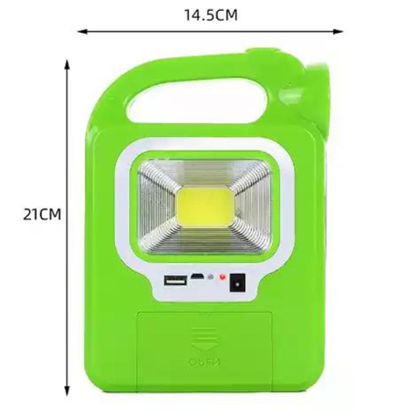 Ліхтар переносний 6399А-LED+COB, power bank, 2x18650, сонячна батарея, ЗУ microUSB, Box