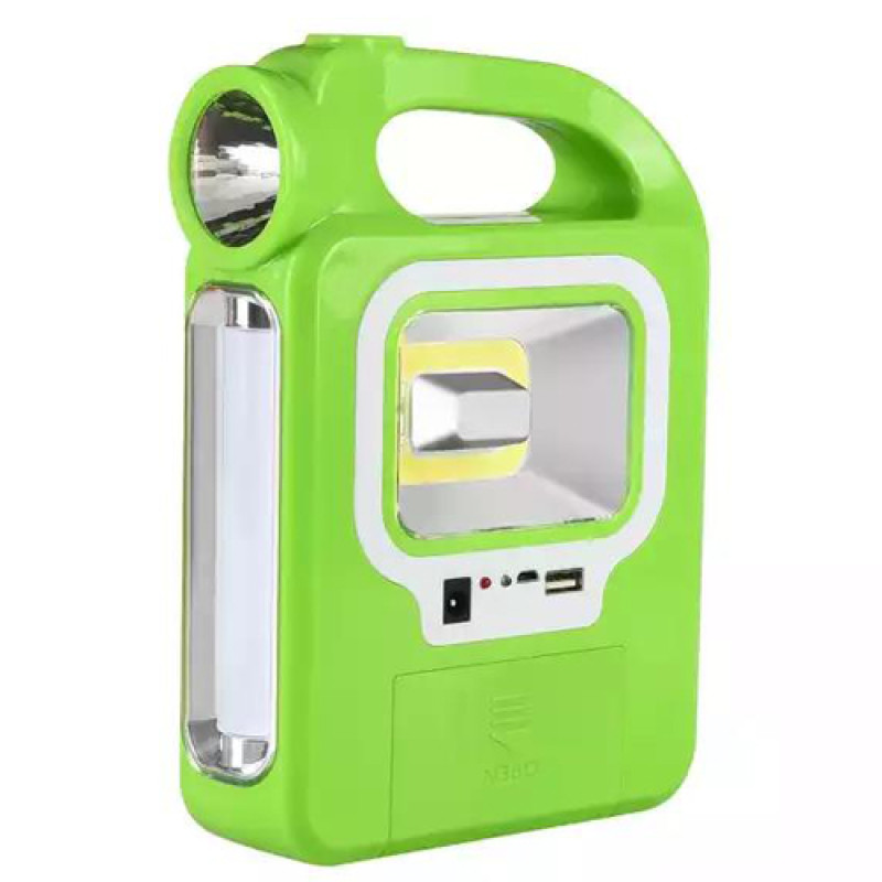 Ліхтар переносний 6399А-LED+COB, power bank, 2x18650, сонячна батарея, ЗУ microUSB, Box