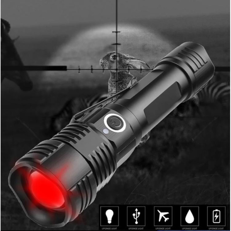 Ліхтар PLD-11-4XPE(RGB), 1х18650, ЗП microUSB, zoom, Box