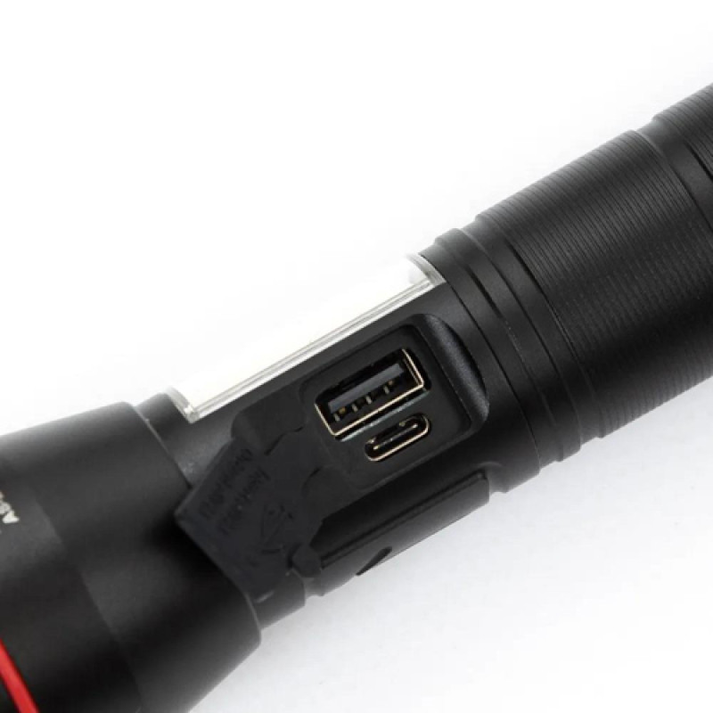 Ліхтар PLD-231 WHITE LASER LED PM10-TG+COB (white+red), 1×18650, power bank, індикація заряду, ЗП Type-C, магніт, zoom, Box