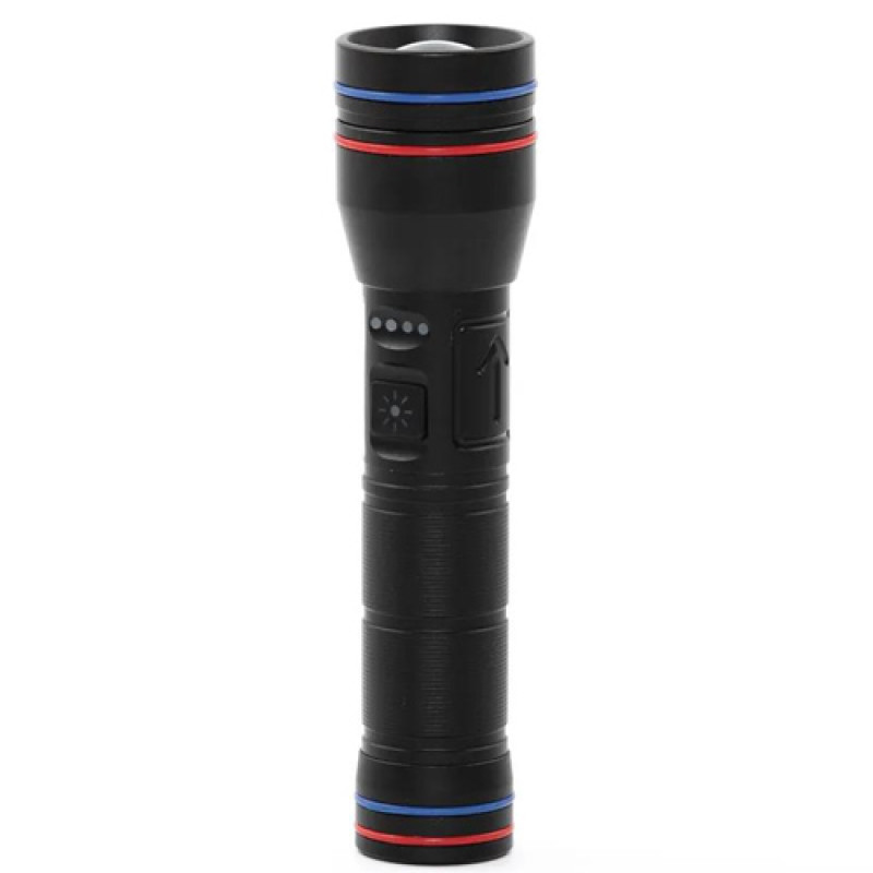 Ліхтар PLD-231 WHITE LASER LED PM10-TG+COB (white+red), 1×18650, power bank, індикація заряду, ЗП Type-C, магніт, zoom, Box