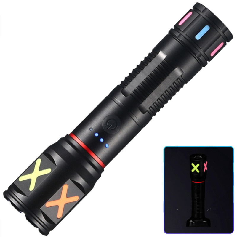 Ліхтар PLD-CA166-3 1 РЕЖИМ WHITE LASER LED PM10-TG, 1х18650, індикація заряду, ЗУ Type-C, zoom, Box