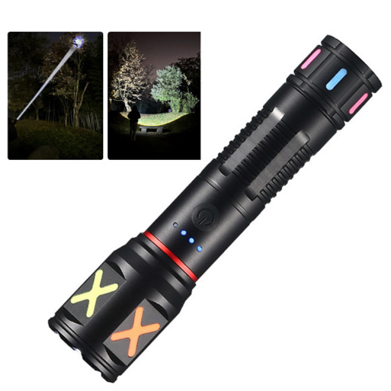 Ліхтар PLD-CA166-3 1 РЕЖИМ WHITE LASER LED PM10-TG, 1х18650, індикація заряду, ЗУ Type-C, zoom, Box