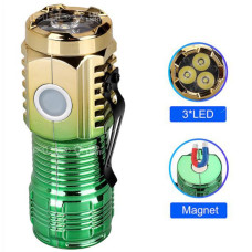 Ліхтар PLD-HP01-3LED, Li-Ion аккумулятор, індикація заряду, ЗУ Type-C, магніт, Box