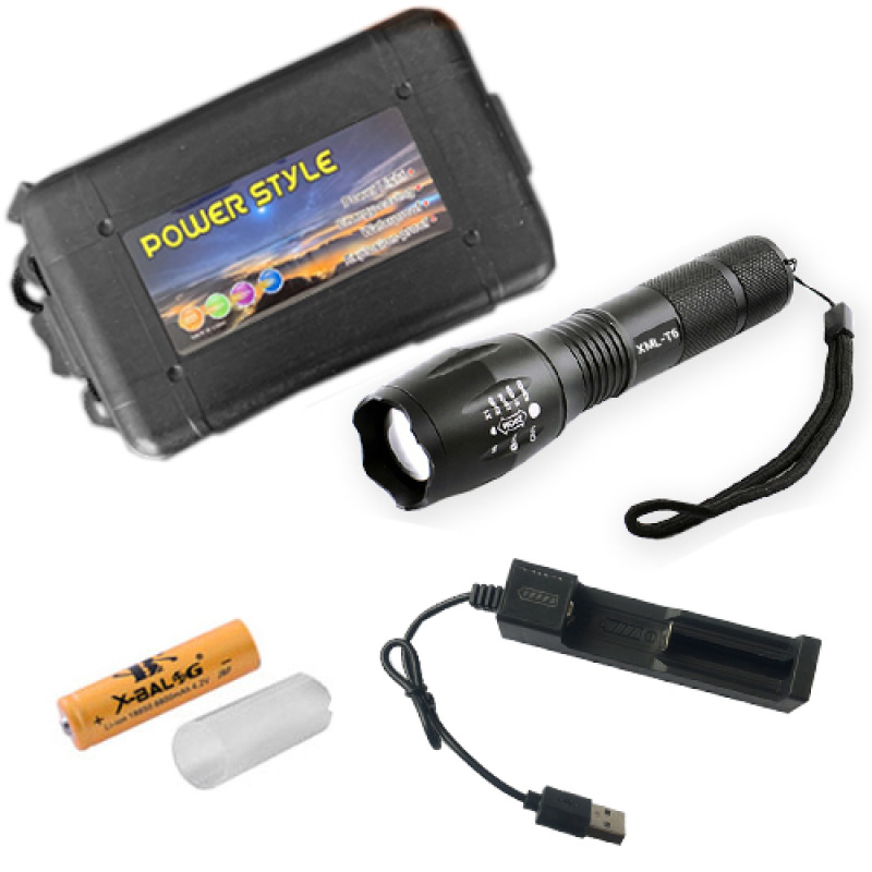 Ліхтар Police BL-1831-T6, 1×18650/3×ААА, ЗУ USB, zoom, Box