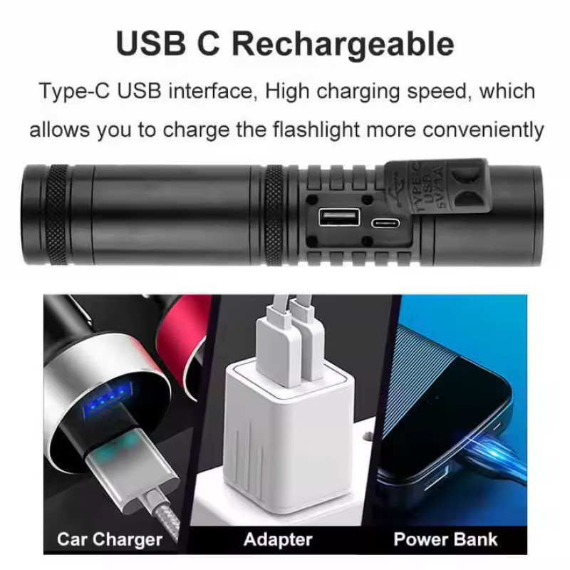 Ліхтар S2304-WHITE LASER LED PM10-TG, 1x18650/3xAAA, Power bank, ЗУ Type-C, zoom
