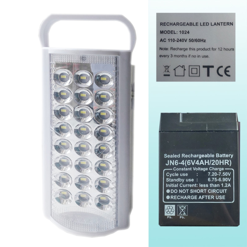 Ліхтар світлодіодний ALMINA 1024, 24SMD, акм. 6V4AH/20HR, Power Bank, ЗУ 220V