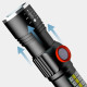 Ліхтар SY-1903C-P50+SMD+RGB, Alarm, Li-Ion акумулятор, ремінець, zoom, ЗУ USB