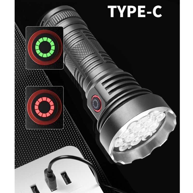 Ліхтар W5201-1-19 ULTRA BRIGHT LED, 1x18650, індикація заряду, ЗУ Type-C