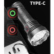 Ліхтар W5201-1-19 ULTRA BRIGHT LED, 1x18650, індикація заряду, ЗУ Type-C