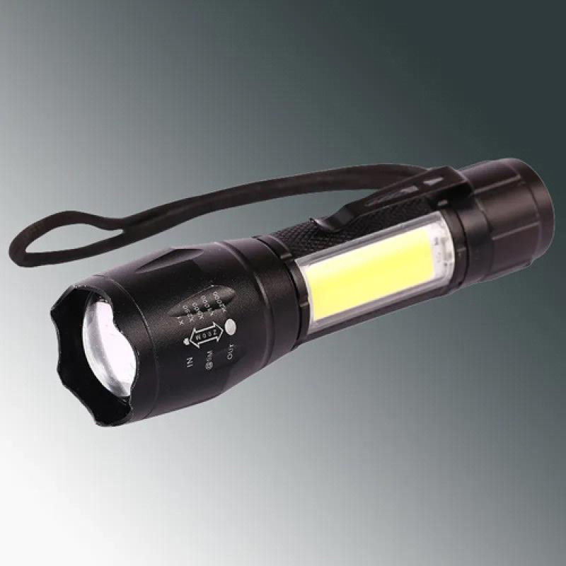 Ліхтар W601-XPE(red)+COB(white), Li-Ion акумулятор, ЗУ microUSB, zoom, Box