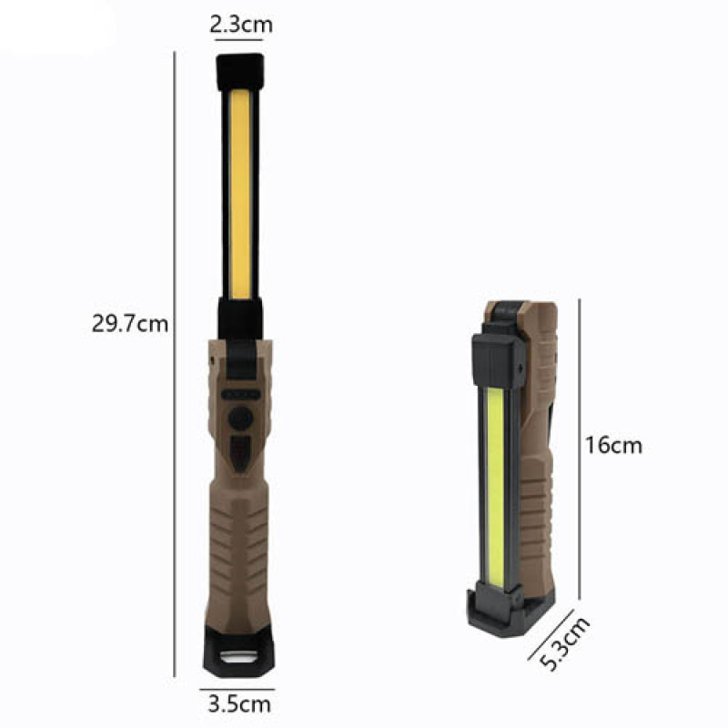 Ліхтар WORKLIGHT WL-08-XPE+COB (white+yellow+red), power bank, Li-Ion акум., поворот 180º+180º, магнит, зажим, крюк, ЗУ Type-C, Box