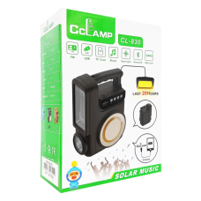 Портативний фонарик із сонячною панеллю, радіо та bluetooth CL830