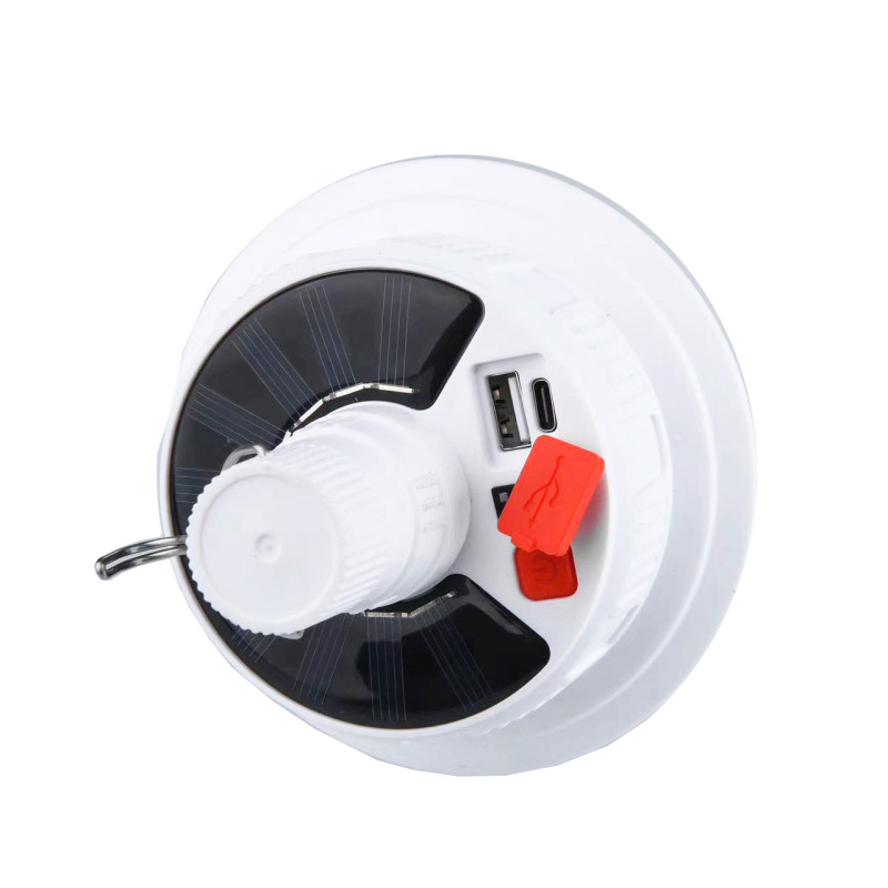 Светодиодная LED лампа с аккумулятором T38-COB+SMD(RGB), 2×18650, солнечная батарея, крюк, ЗУ Type-C оптом в Украине