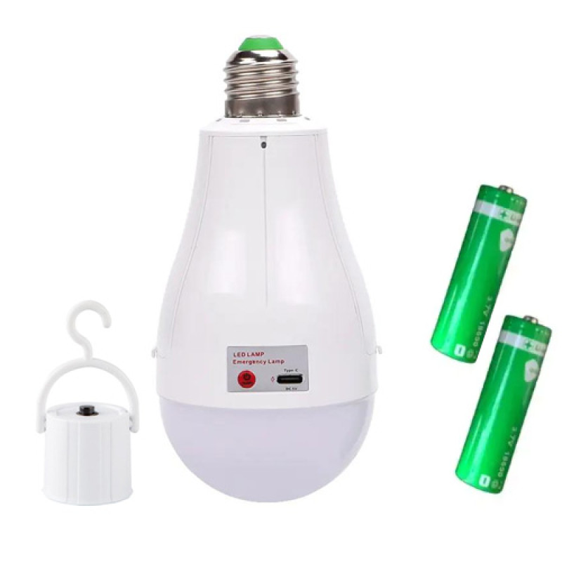 Світлодіодна LED лампочка з акумулятором FA-3920 Pro, 20W, E27, 2x18650, ковпачок-кемпінг