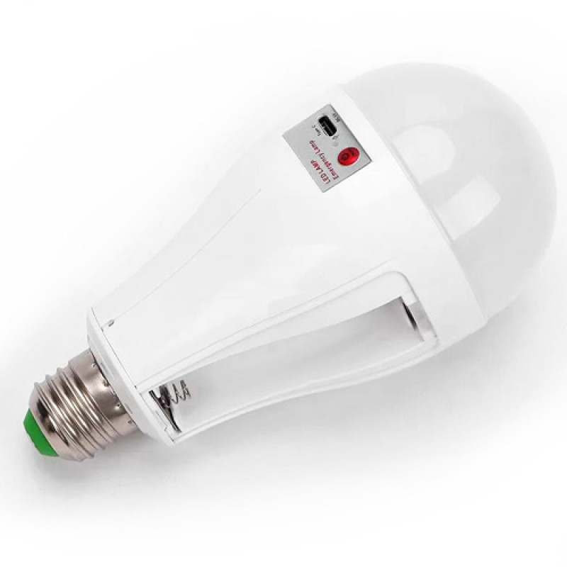 Світлодіодна LED лампочка з акумулятором FA-3920 Pro, 20W, E27, 2x18650, ковпачок-кемпінг