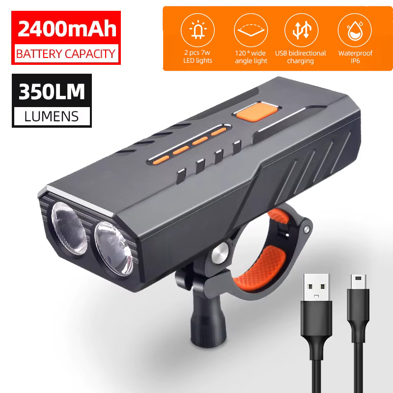Велофара BC25S, 300LM, Waterproof, Power Bank, Li-Ion акумулятор, ЗУ Type-C, індикація заряду