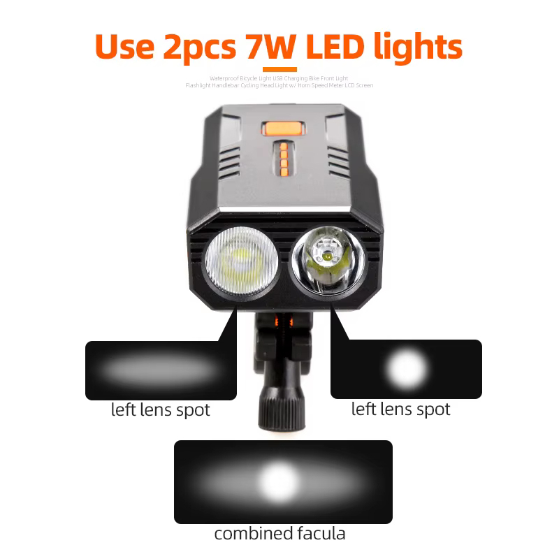 Велофара BC25S, 300LM, Waterproof, Power Bank, Li-Ion акумулятор, ЗУ Type-C, індикація заряду